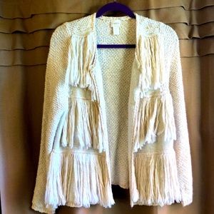 Chico’s size 12 sweater jacket in cream